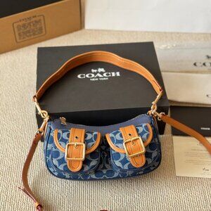 COACH Ashton Baguette Bag In Signature Canvas Denim CY700